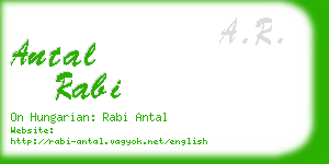 antal rabi business card
